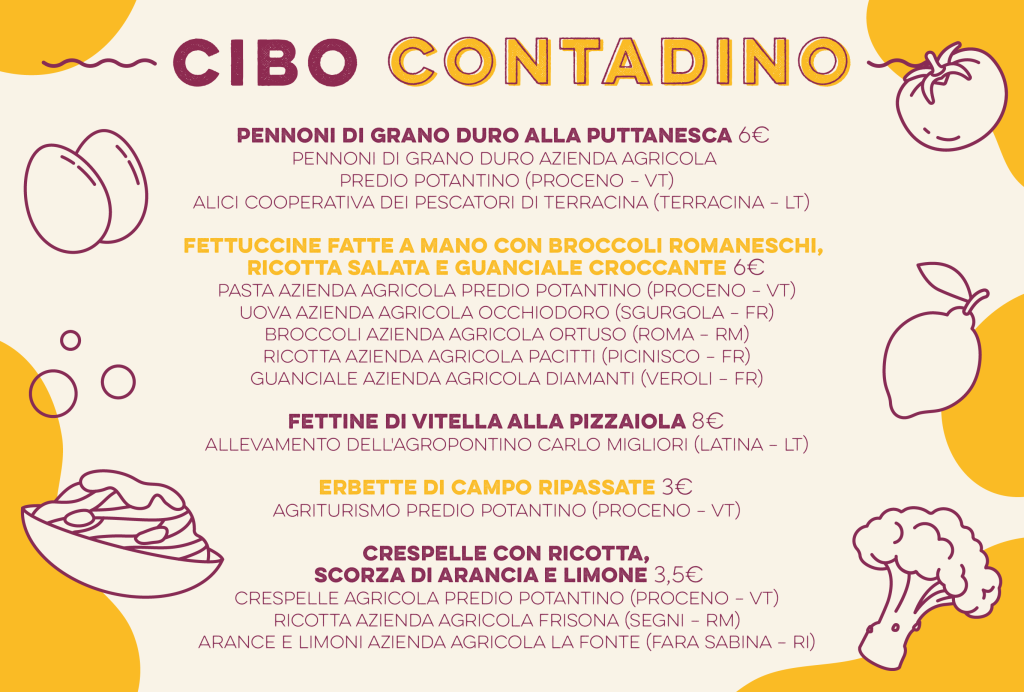 Menù della settimana